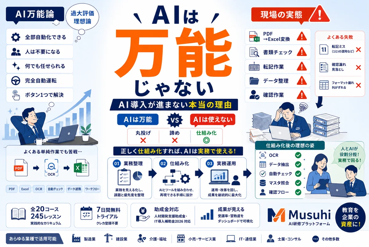「AIは万能」と「AIは使えない」の間に答えがある｜中小企業でAI導入が進まない本当の理由