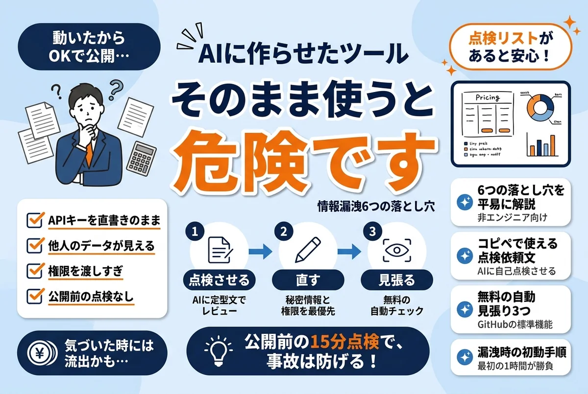 AIに作らせたツール、そのまま使うと危険です｜情報漏洩6つの落とし穴と対策