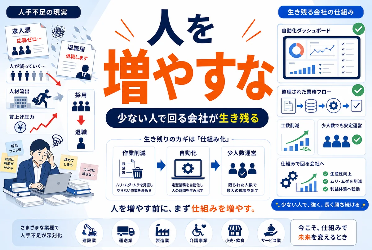 人手不足倒産が過去最多｜「人が辞める時代」に中小企業が生き残る一手