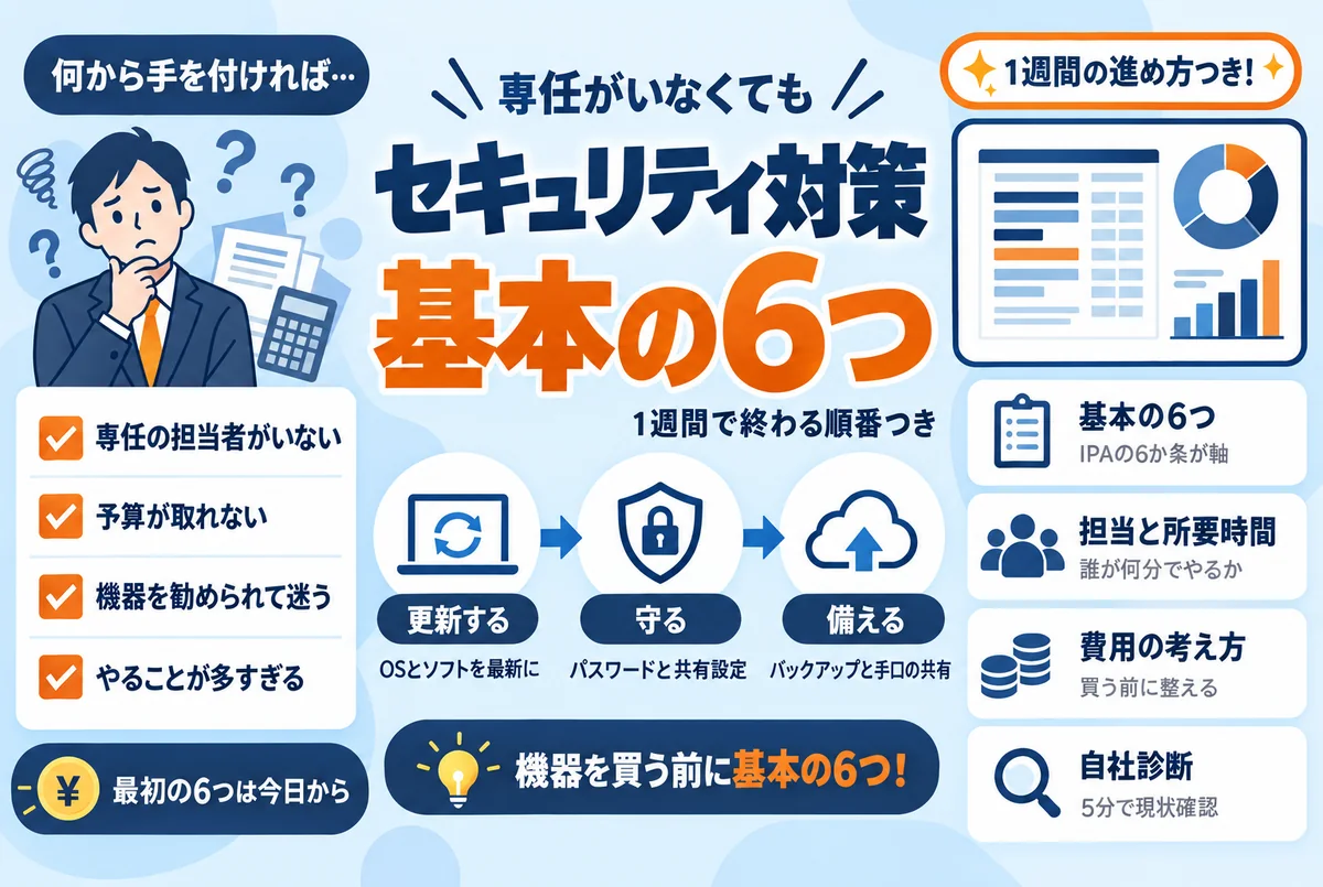 中小企業のセキュリティ対策は何から始める？まず取り組む基本の6つ