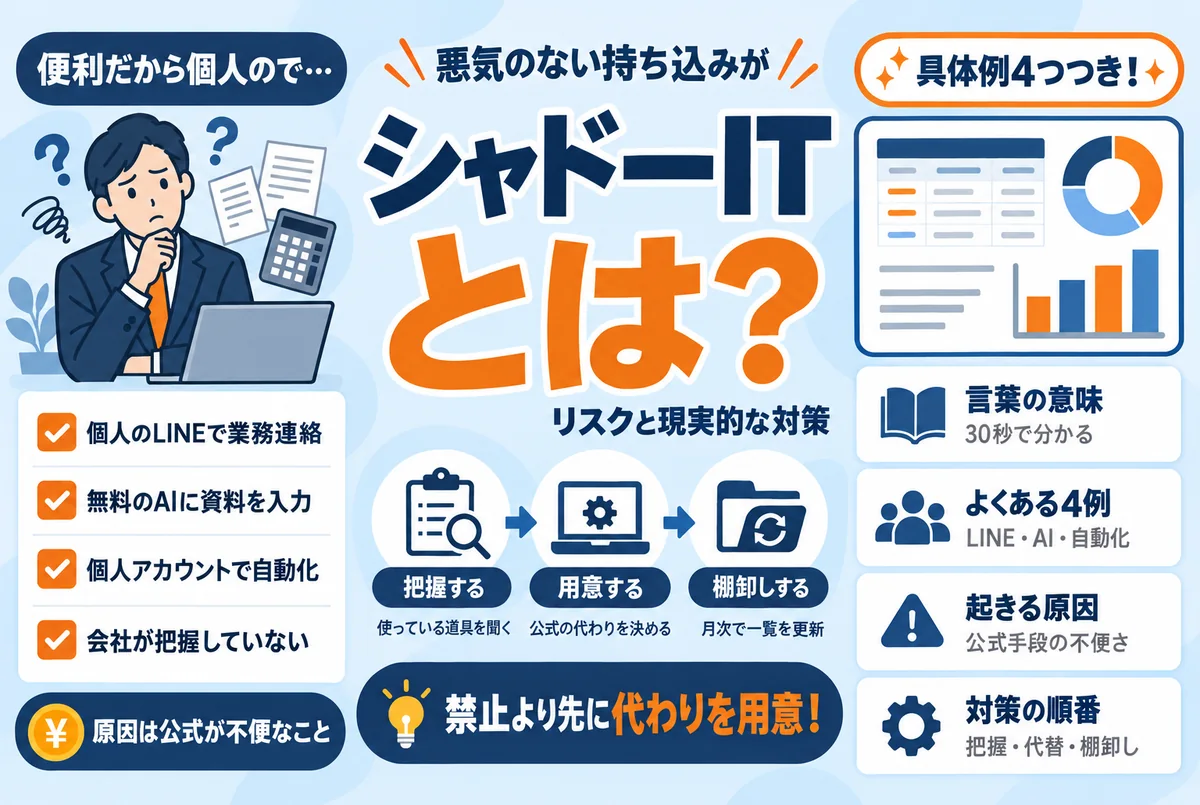 シャドーITとは？社員が勝手に使うクラウド・AIのリスクと現実的な対策