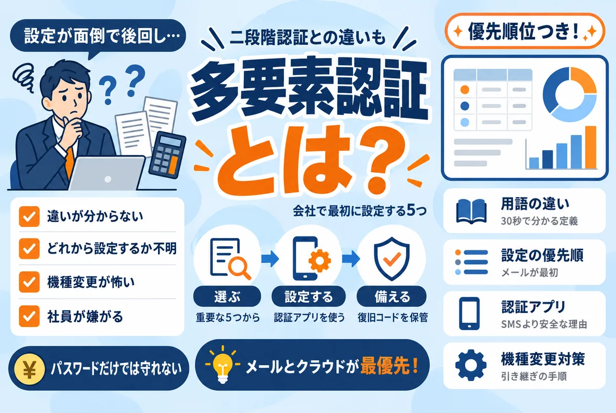 多要素認証とは？二段階認証との違いと会社で最初に設定する5つのサービス