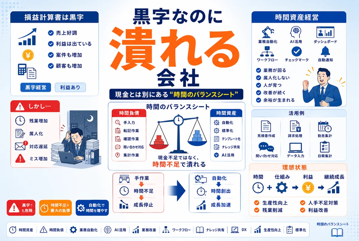 黒字なのに潰れる会社｜「時間の債務超過」という考え方