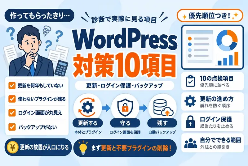 WordPressのセキュリティ対策10項目｜更新・ログイン保護・バックアップ